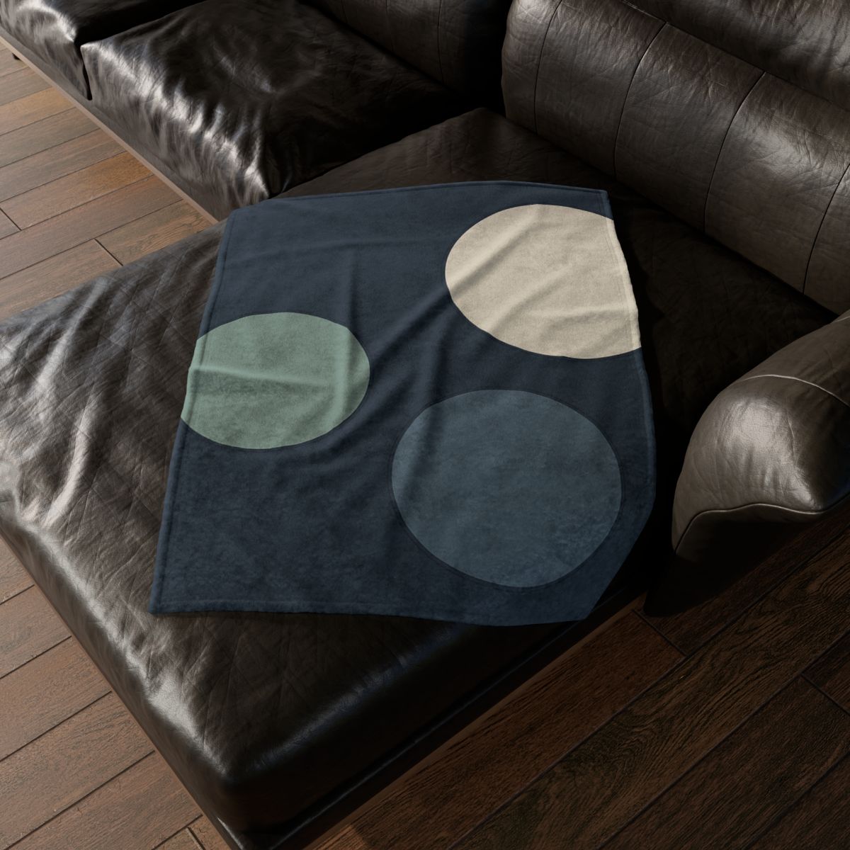 Staggered Circle Trio designer printed blankets