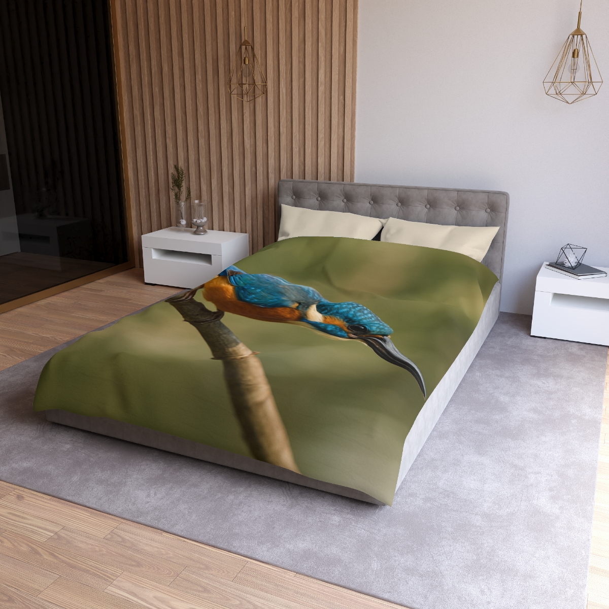 Kingfisher Sapphire Dive unique patterned duvets