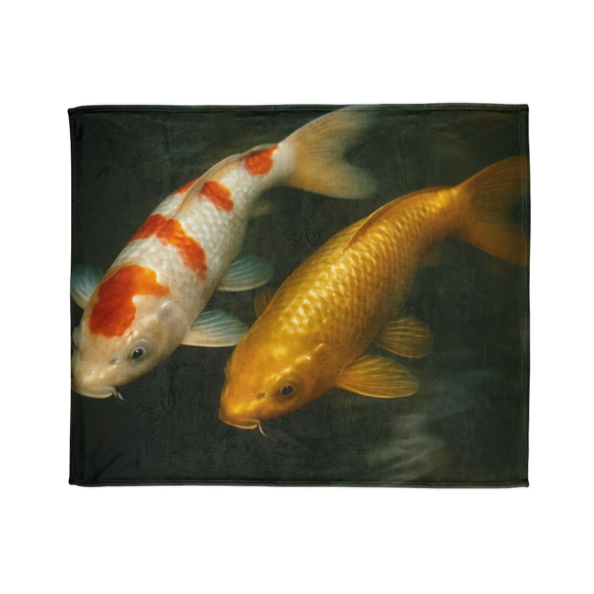 Golden Drift Koi Pair designer printed blankets