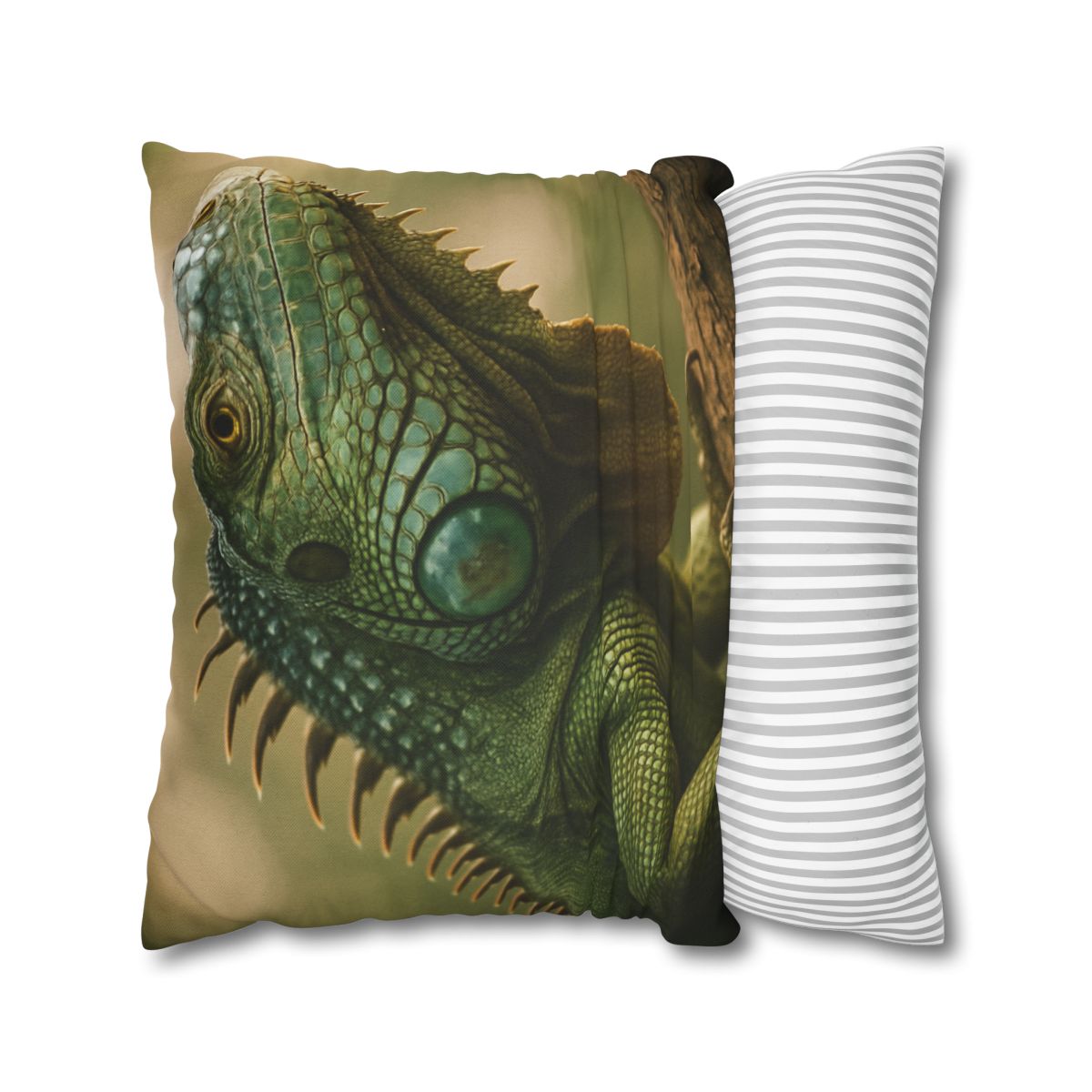 Sunlit Armor Green Iguana comfortable bedding pillow covers