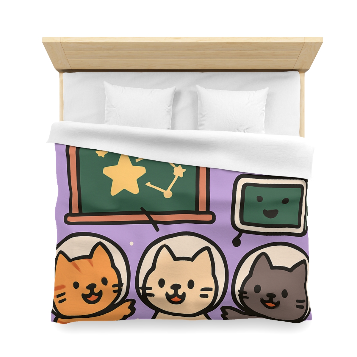 Space School Astronaut Cats unique patterned duvets