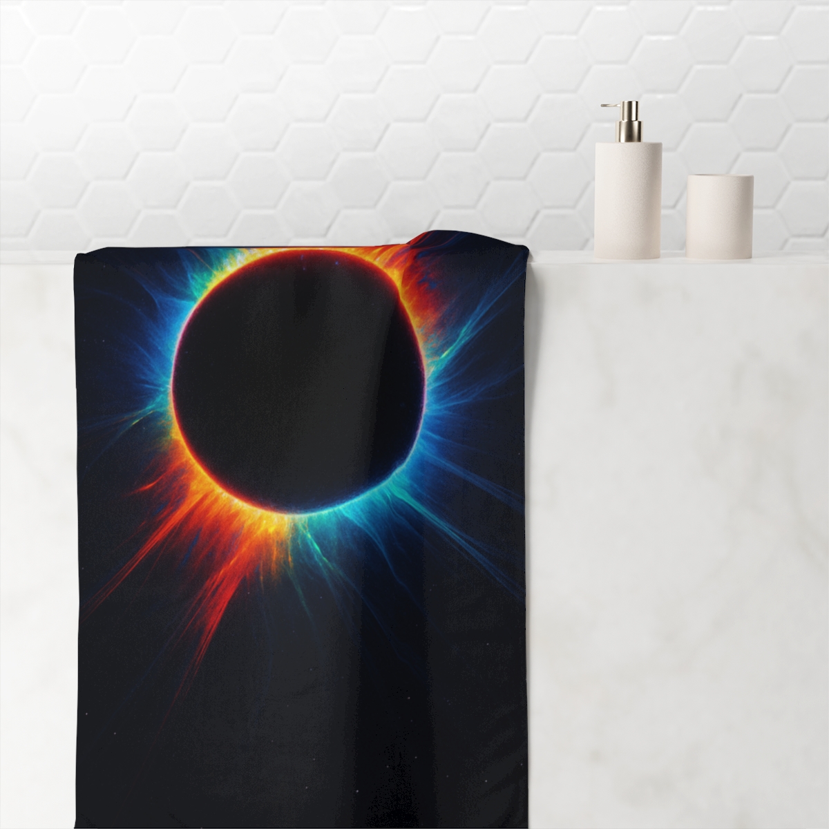Prismatic Singularity Halo trendy hand towels