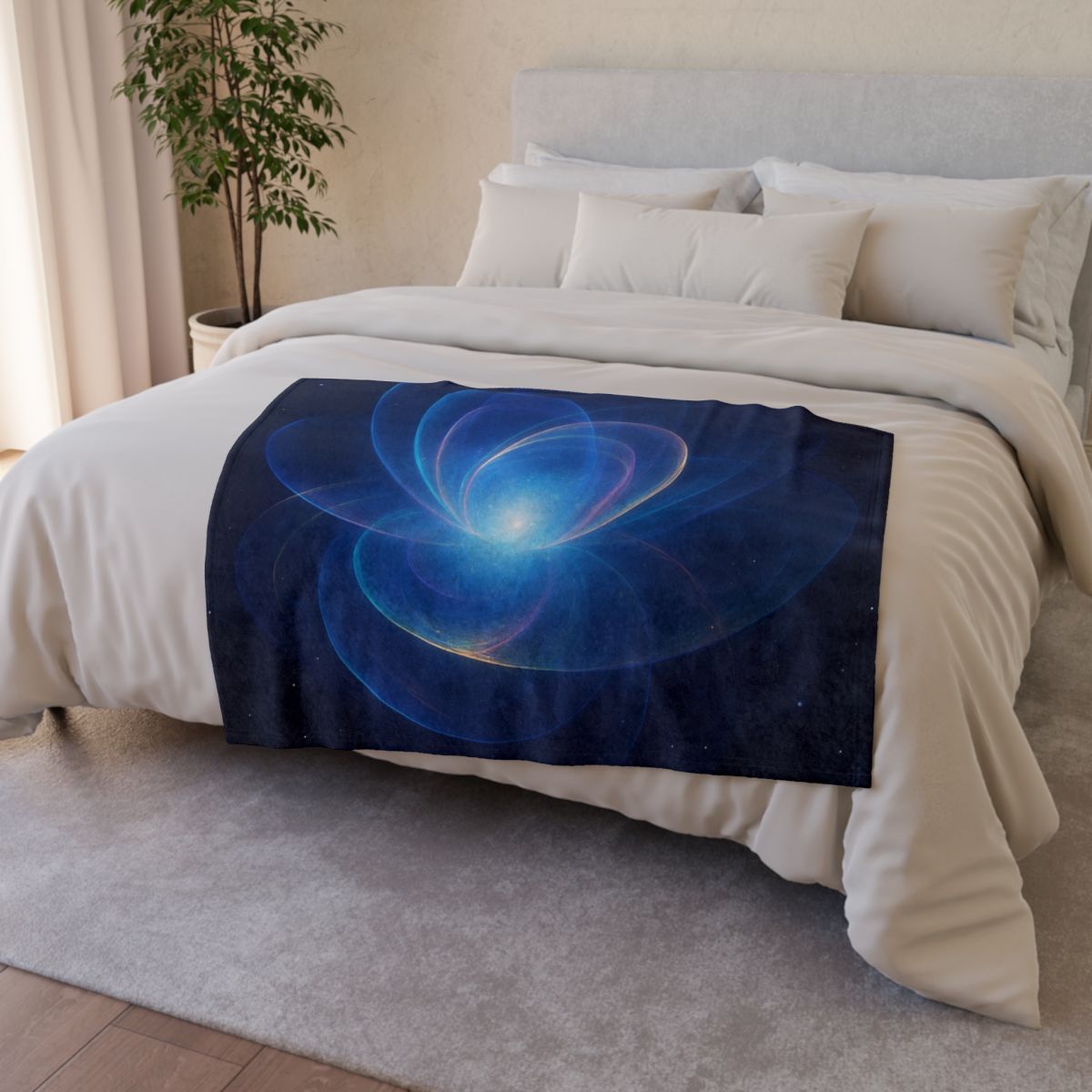 Chromatic Lensing Bloom soft fleece blankets