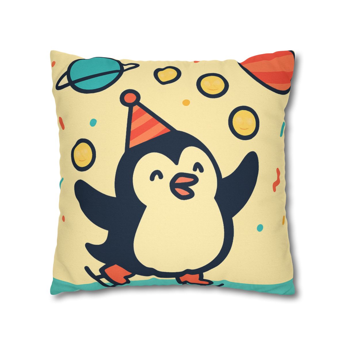 Cosmic Carnival Penguin designer print pillow cases