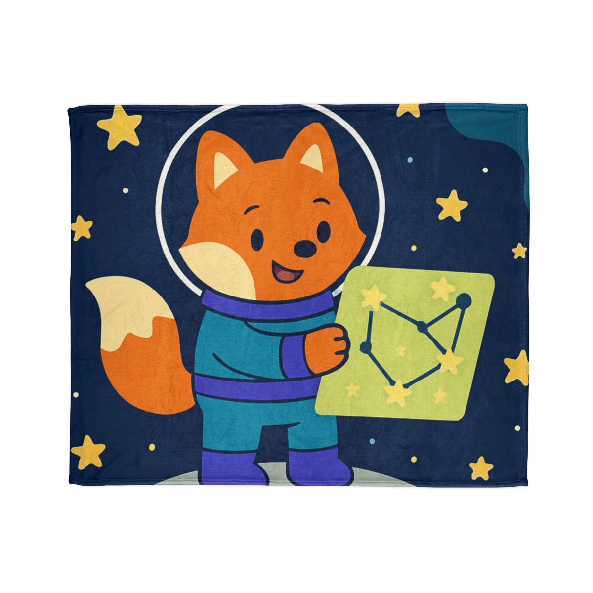 Space Fox And The Star Map warm winter blankets