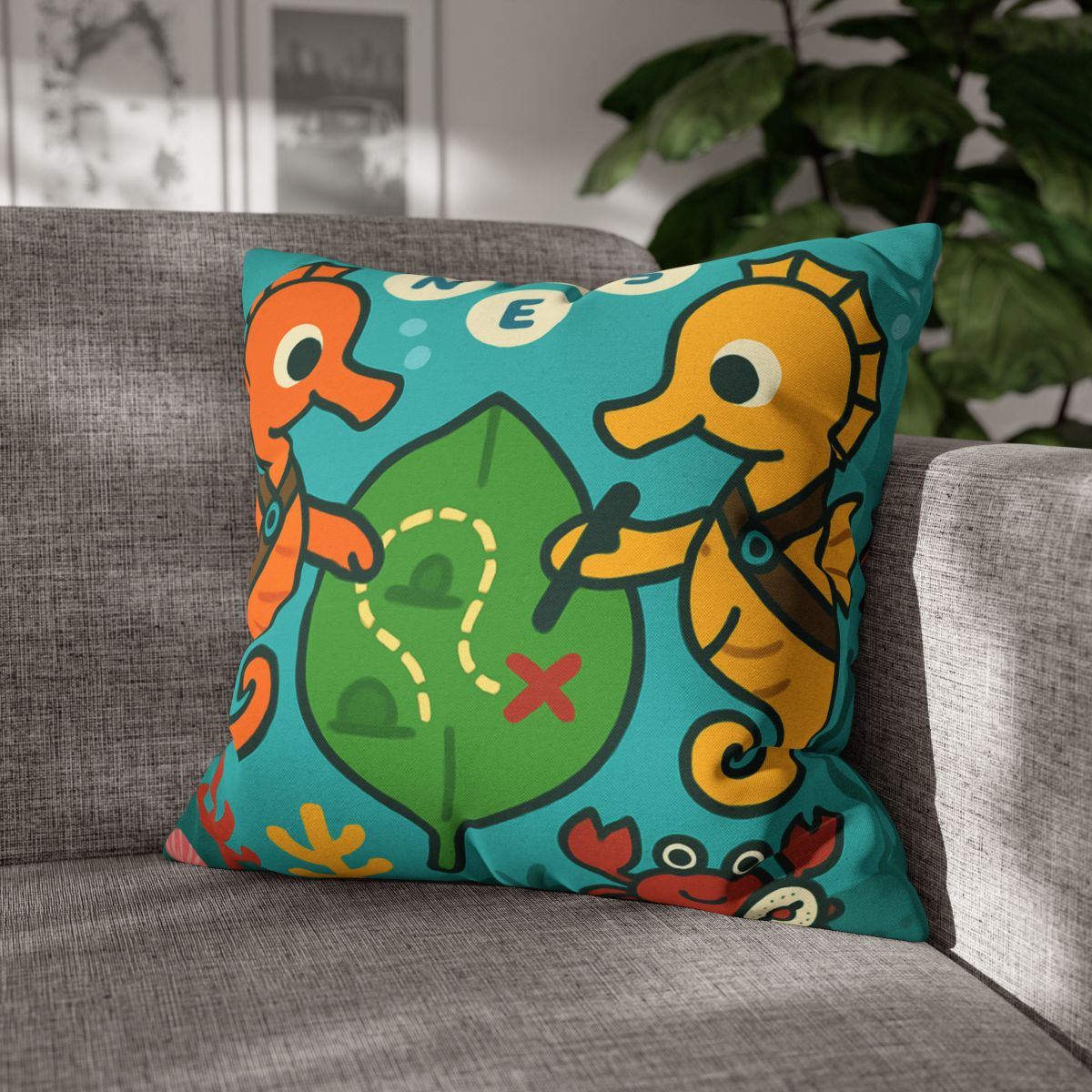 Underwater Map Makers The Seahorse Scouts custom pillow cases
