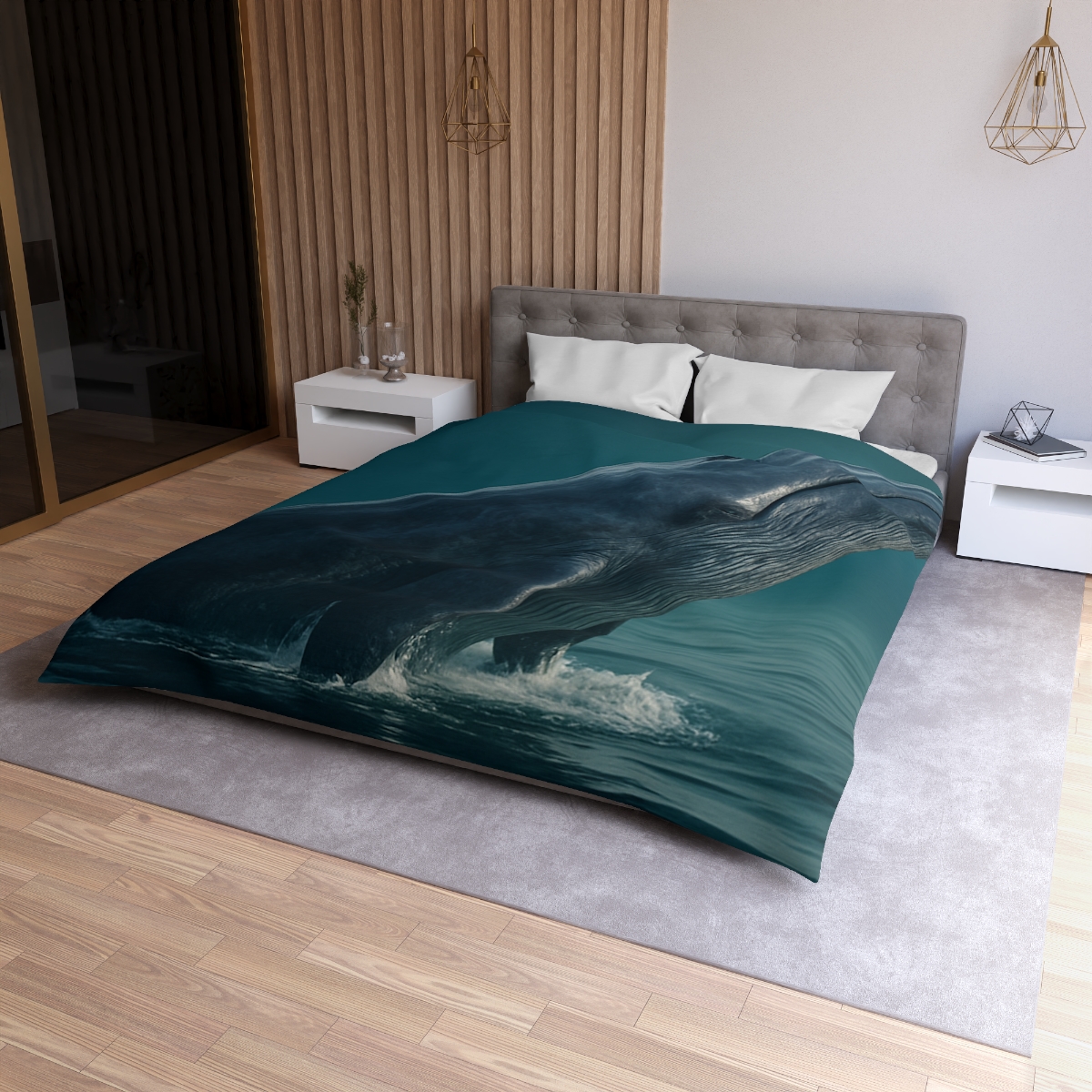 Ocean Song Blue Whale custom duvets