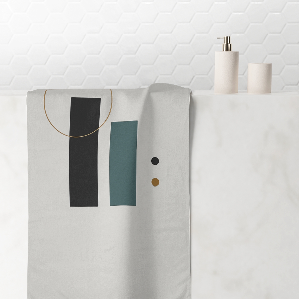 Stepped Blocks With Quiet Eclipse soft cotton towels