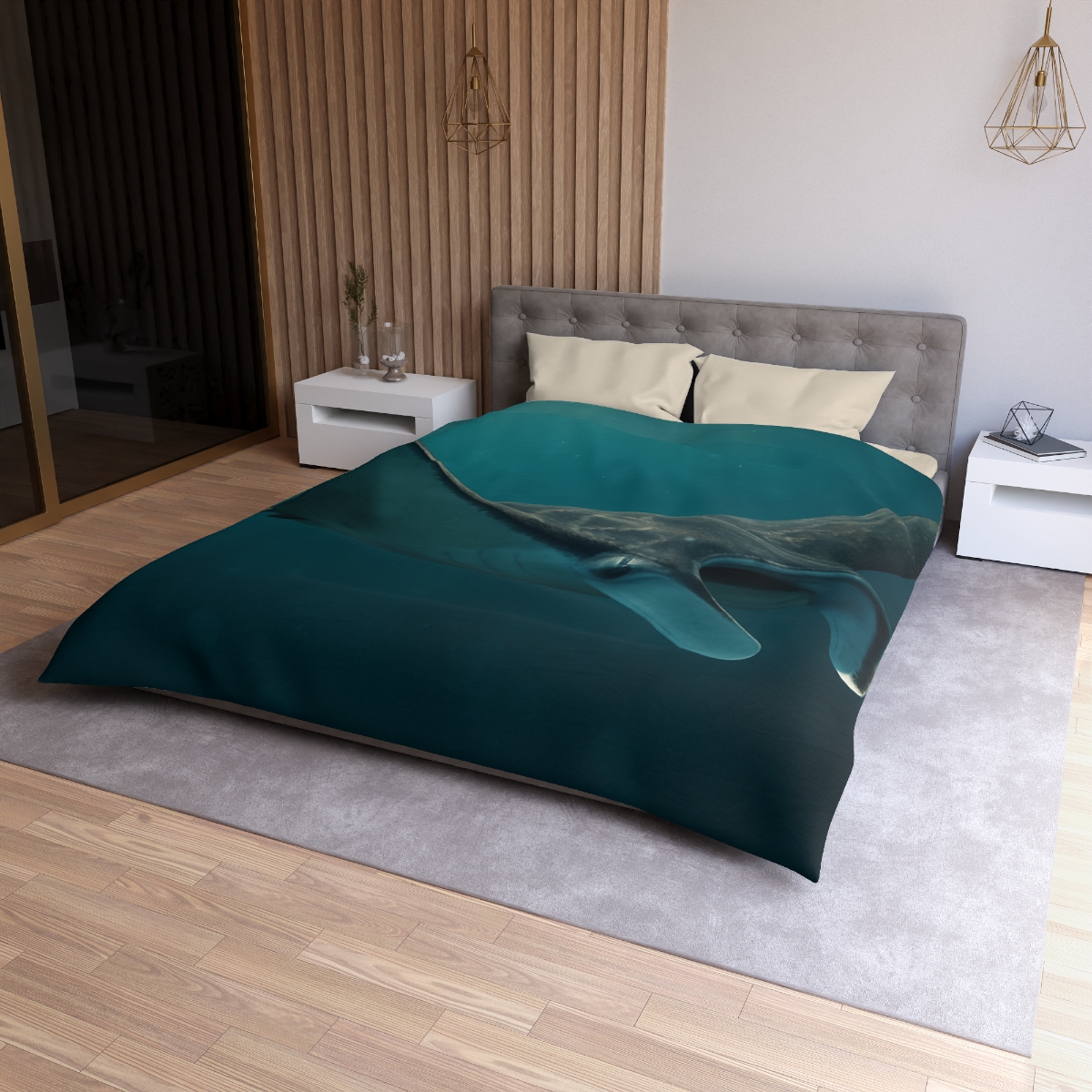 Starlit Drift Manta Ray custom duvets