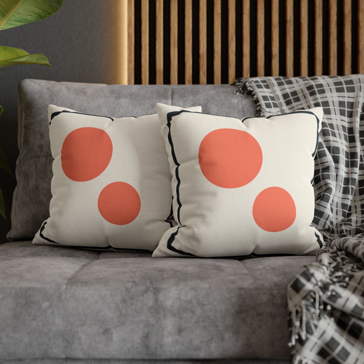 Asymmetric Frame Gap With Two Discs soft cotton pillow cases