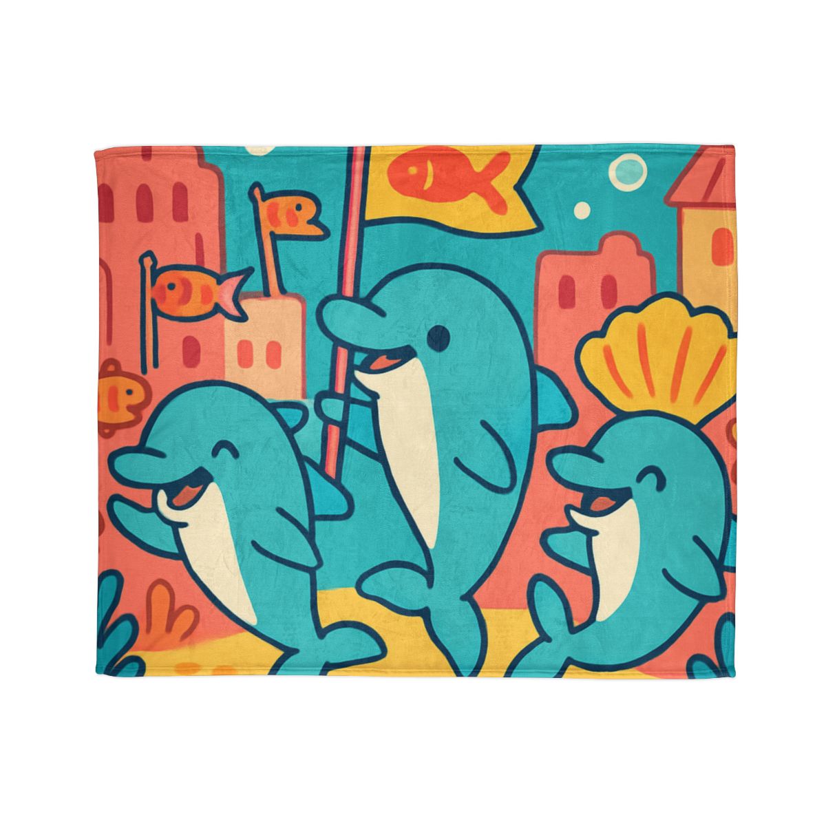 Coral City Dolphin Parade unique gift blankets
