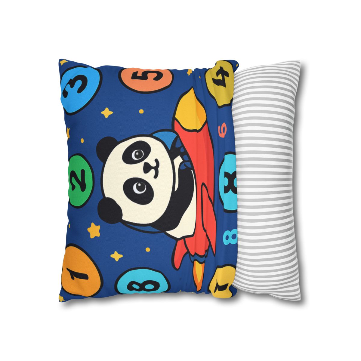 Rocket Panda And The Number Planets designer print pillow cases