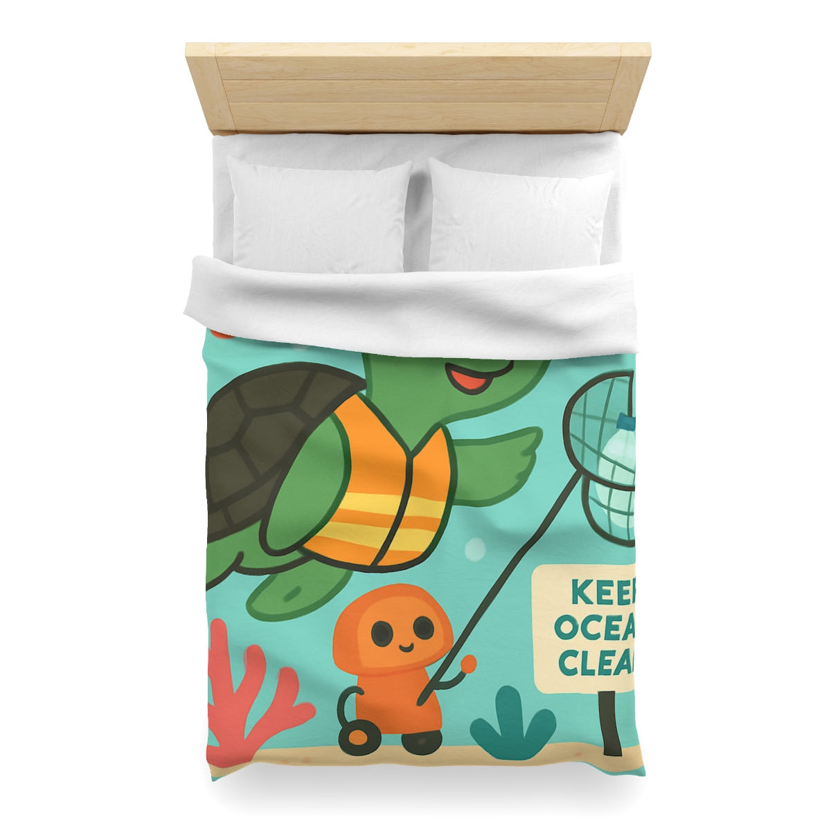 Coral Cleanup Turtle Patrol soft comforter duvets