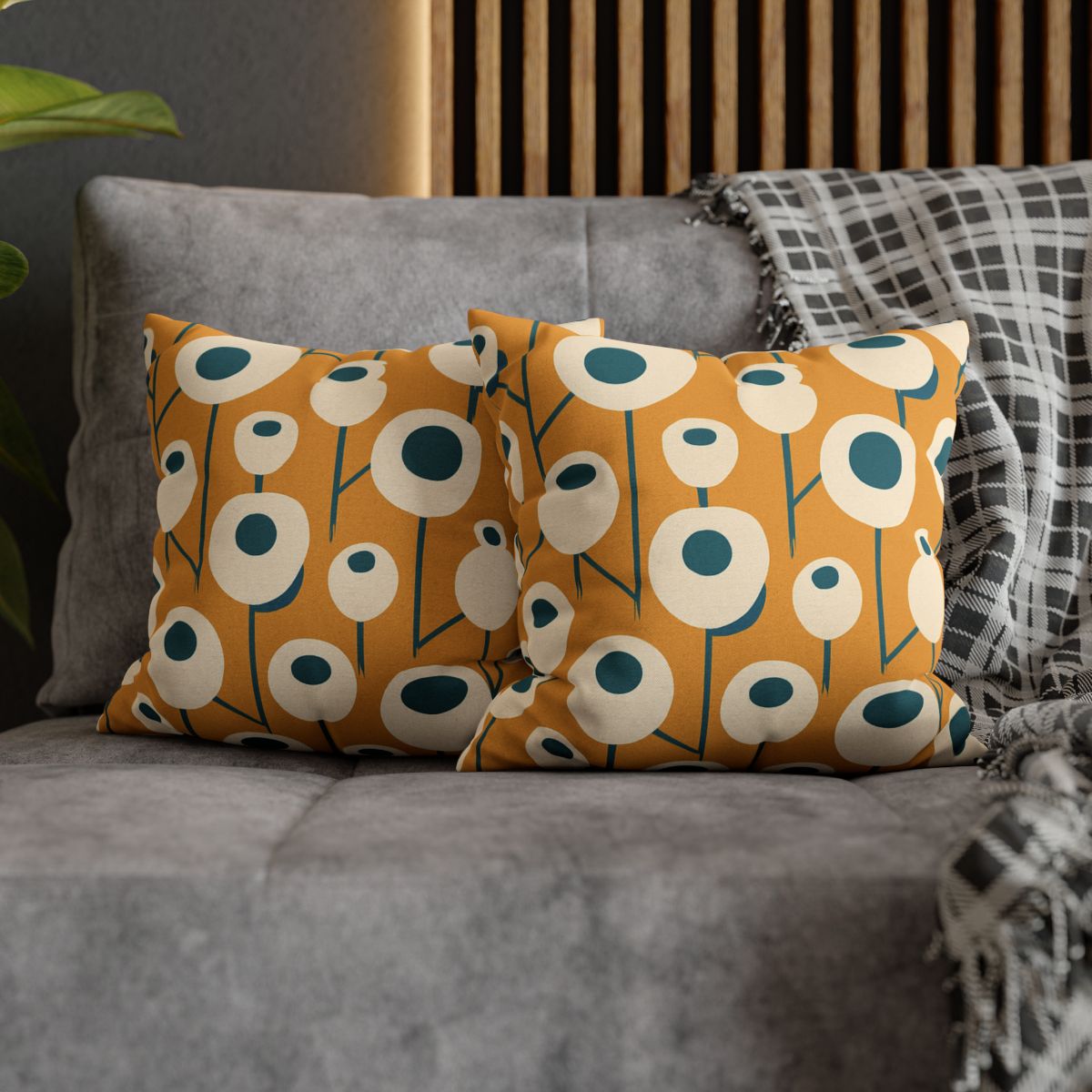 Seed Pod Cluster Grid soft cotton pillow cases