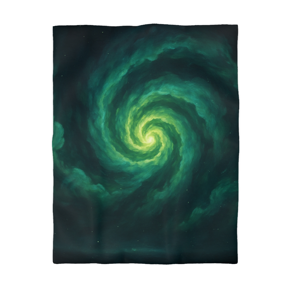 Verdant Nebula Swirl designer printed duvets