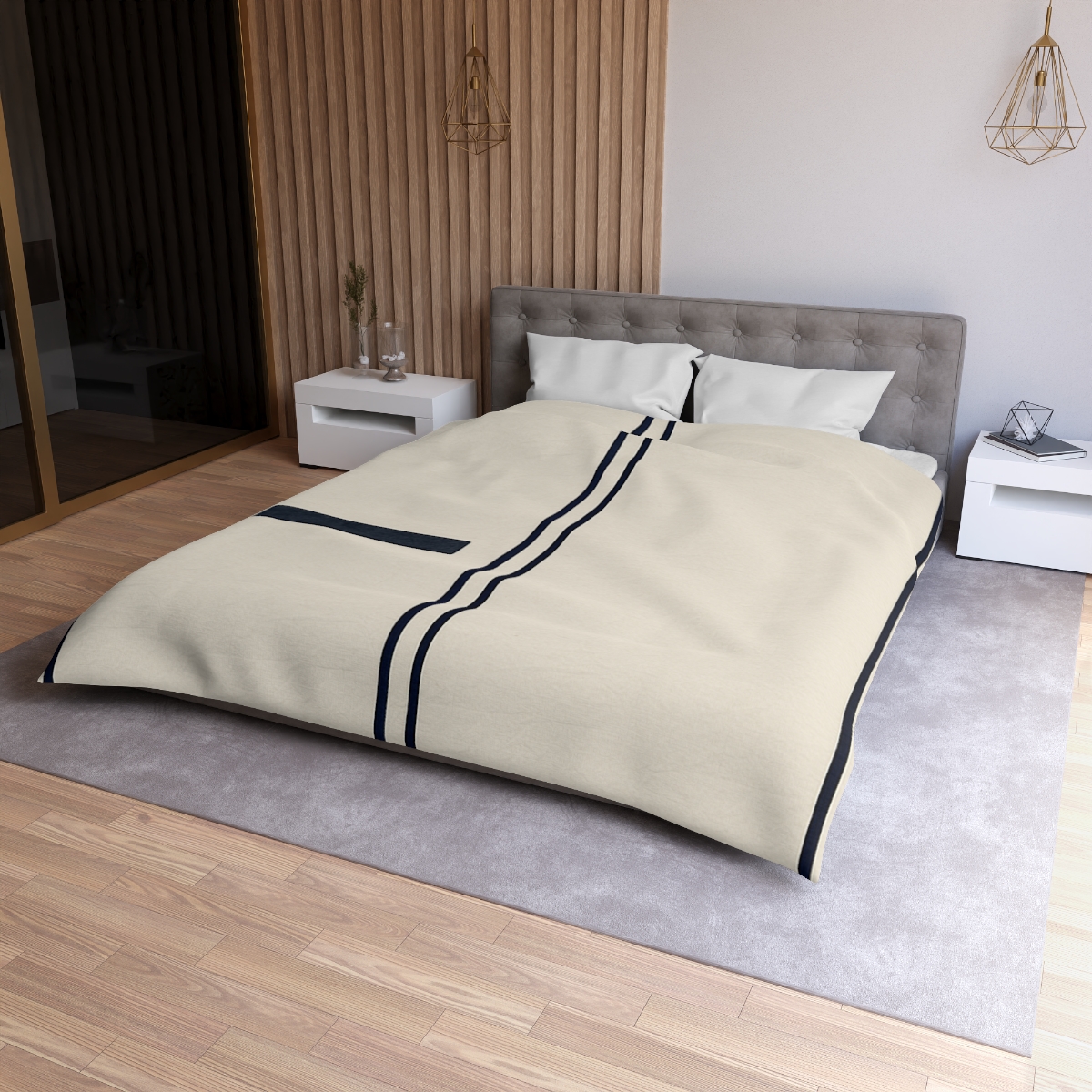 Twin Frames With Offset Bar designer printed duvets