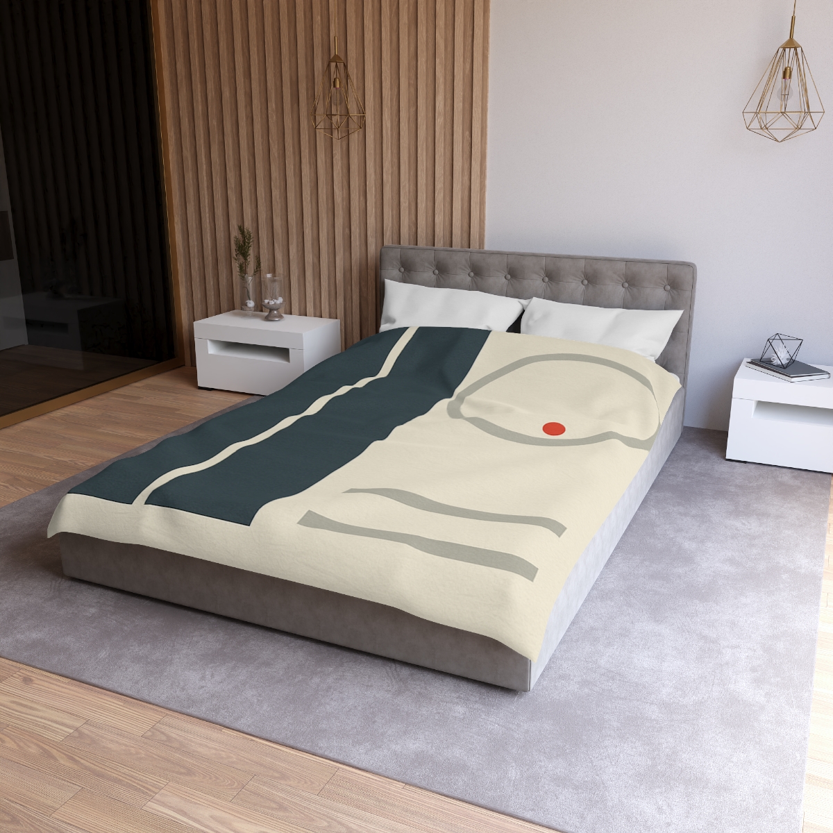 Split Rectangle With Floating Ring personalized bedding duvets