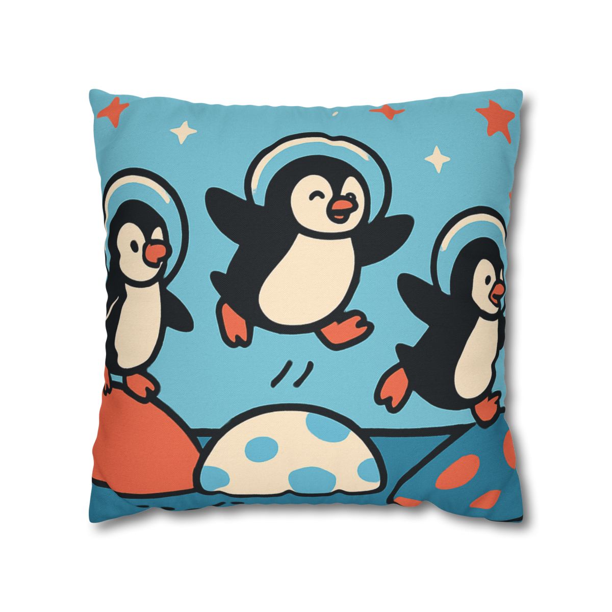 Planet Hopper Penguins trendy patterned pillow cases