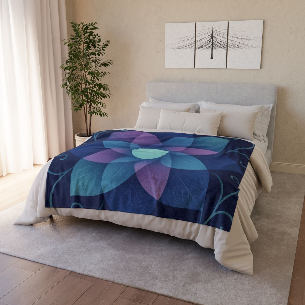 Petal Aperture Kaleidoscope personalized cozy blankets