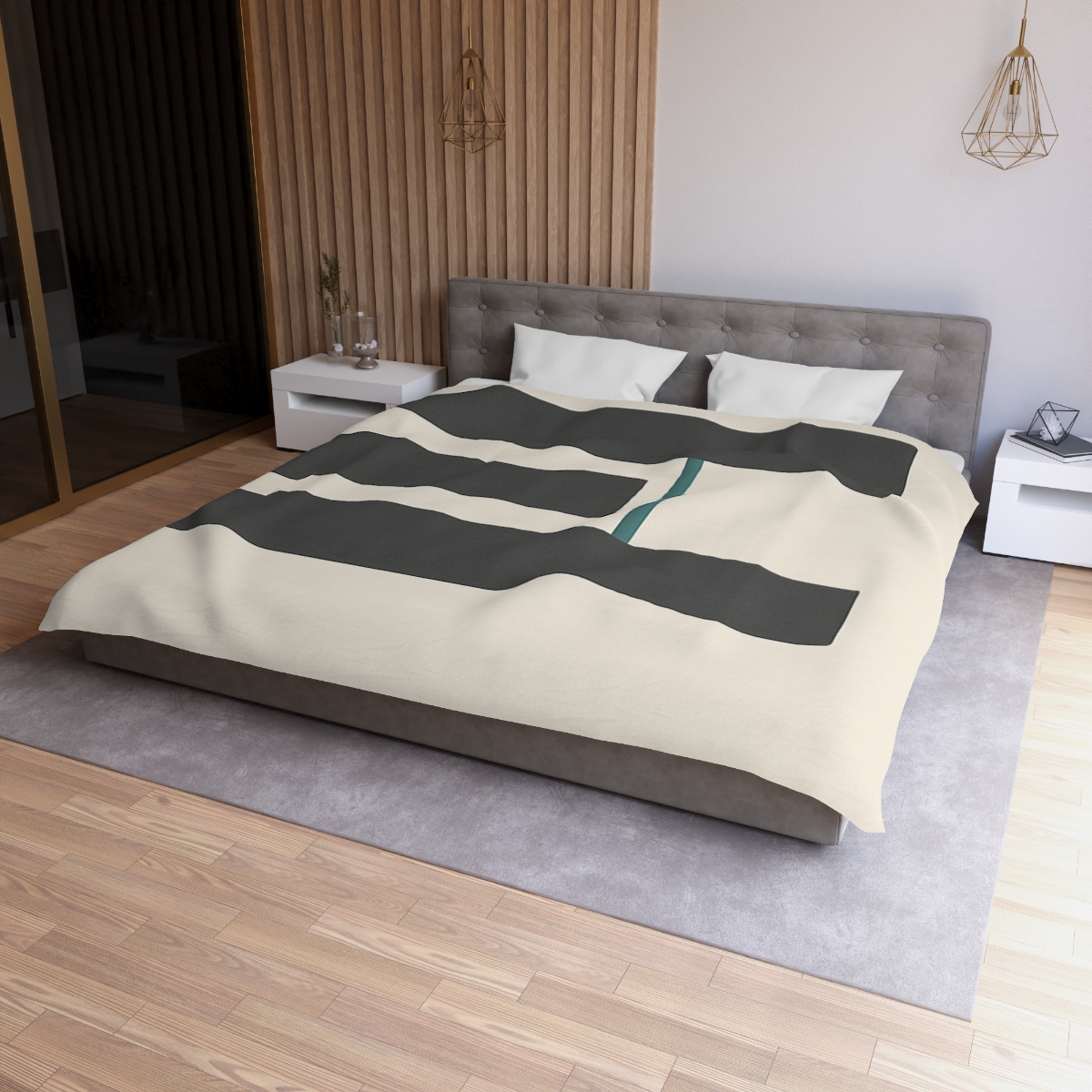 Staggered Bars With Quiet Opening designer printed duvets