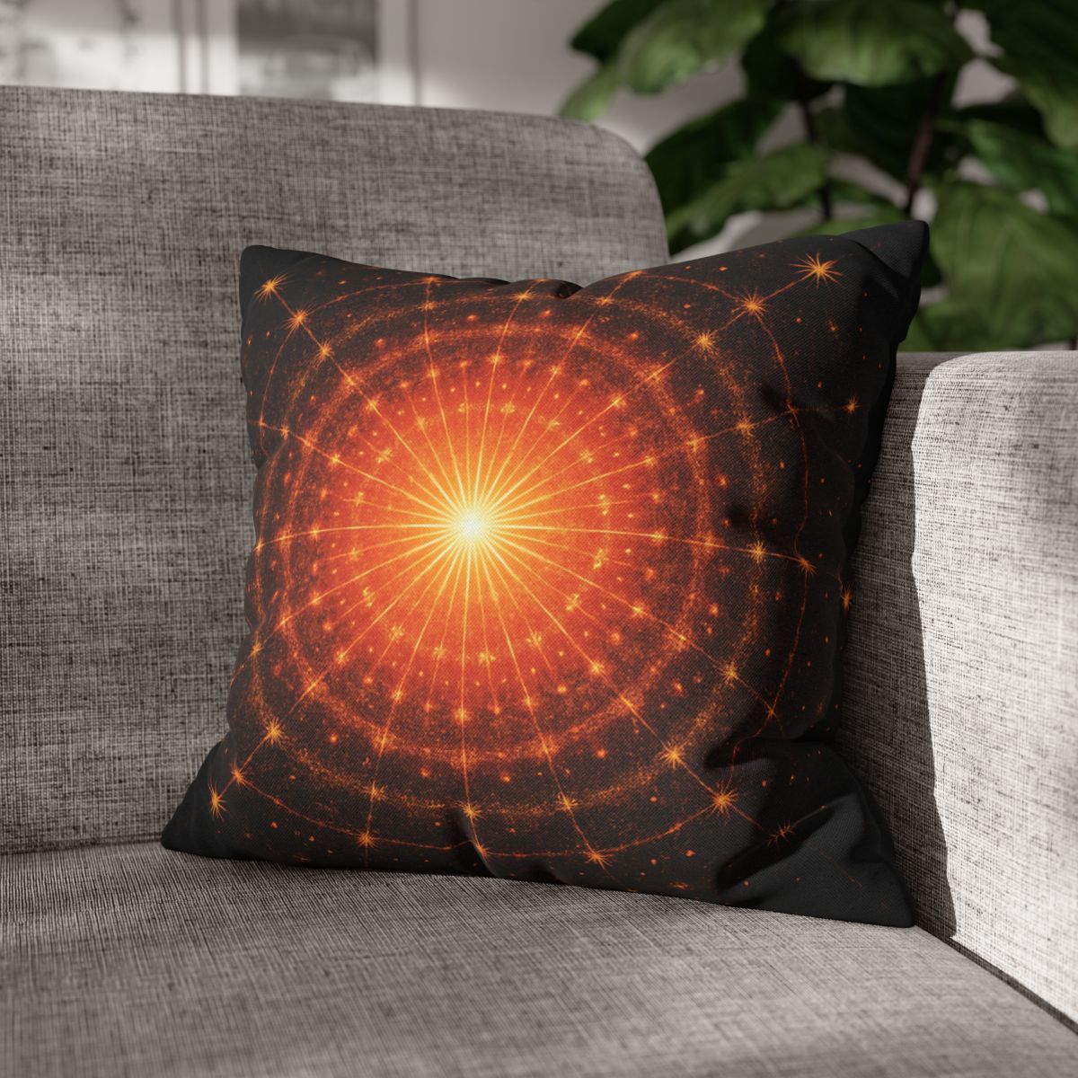 Photon Burst Mandala soft cotton pillow cases