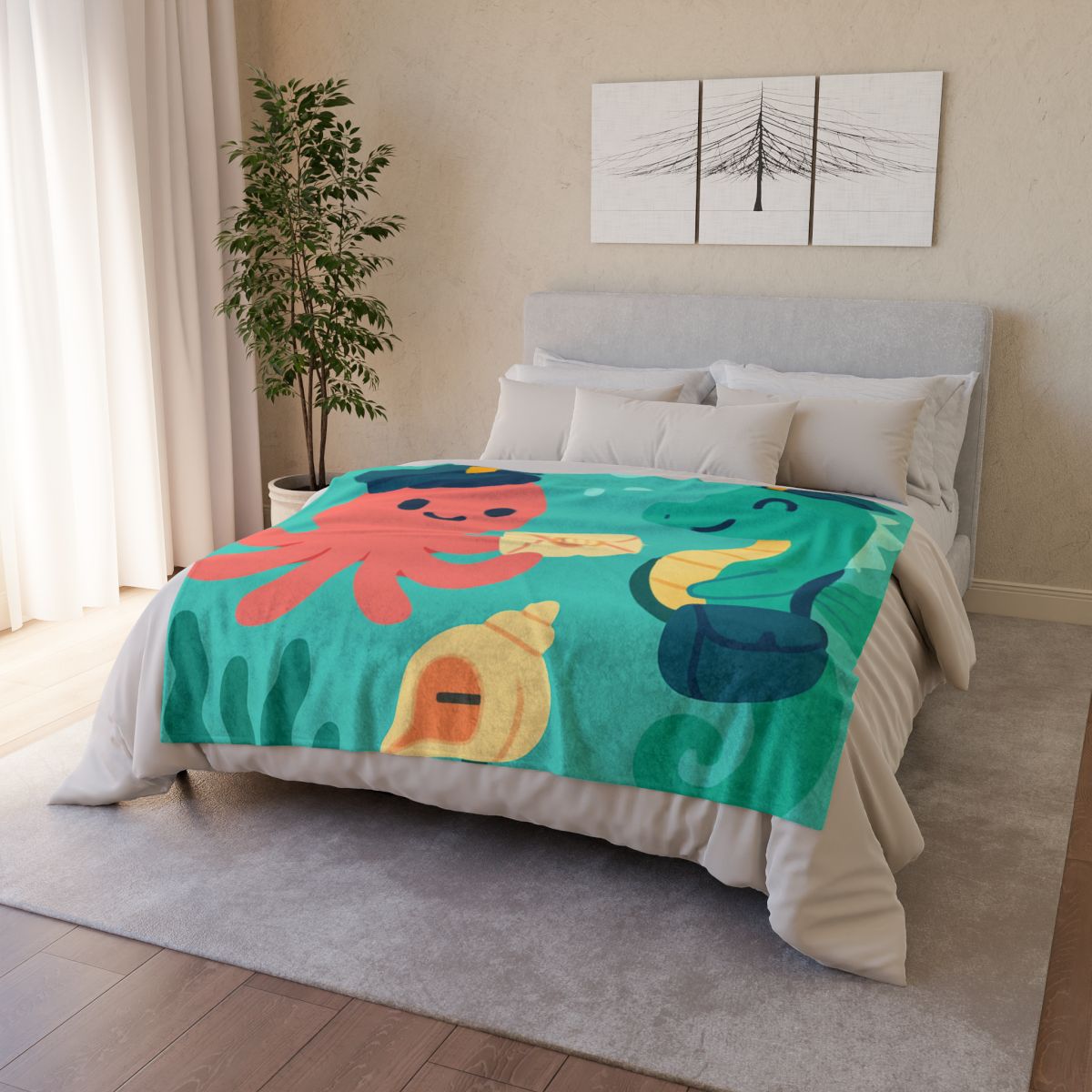 Glow Reef Post Office For Seahorse Mail trendy patterned blankets