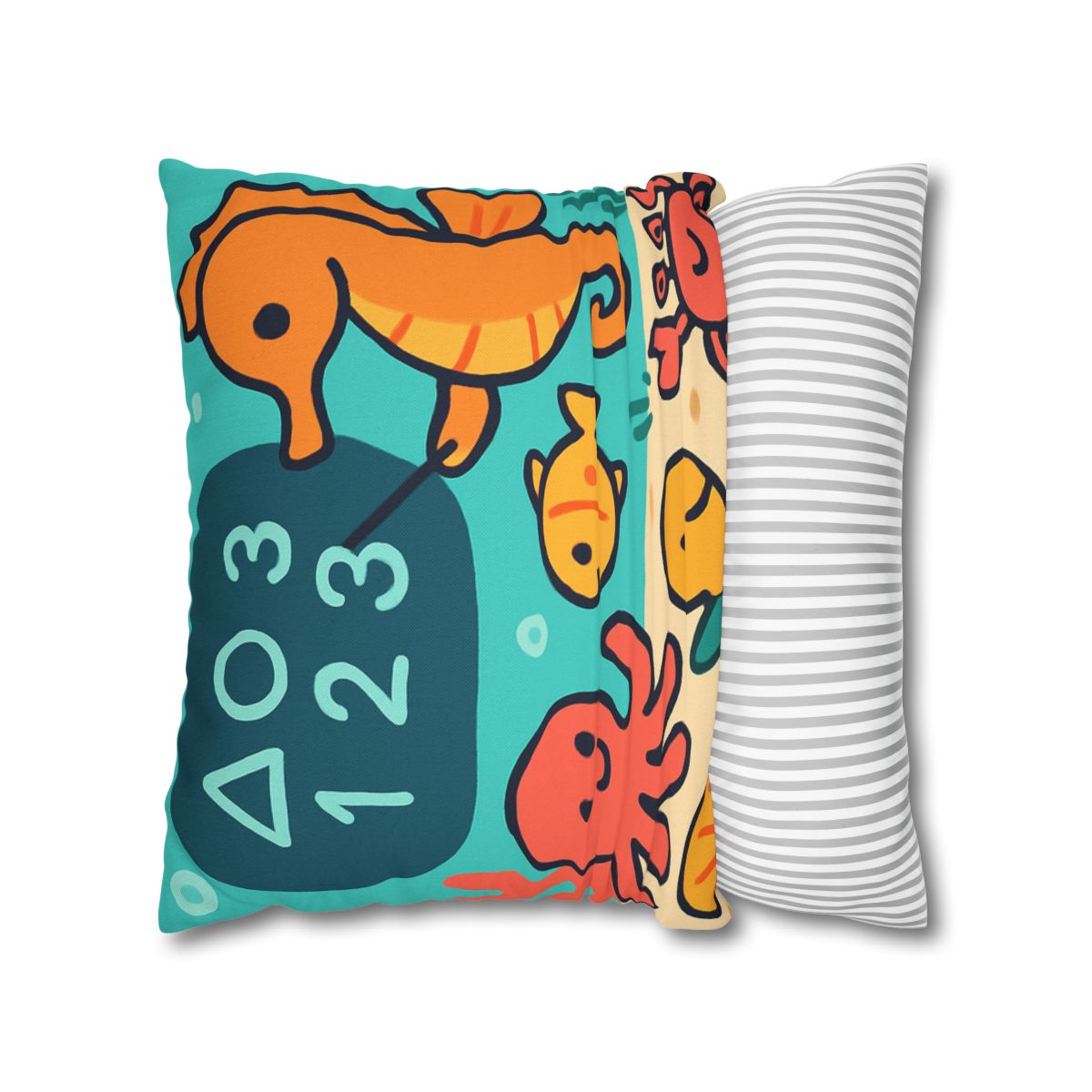 Coral Classroom With The Seahorse Teacher trendy patterned pillow cases