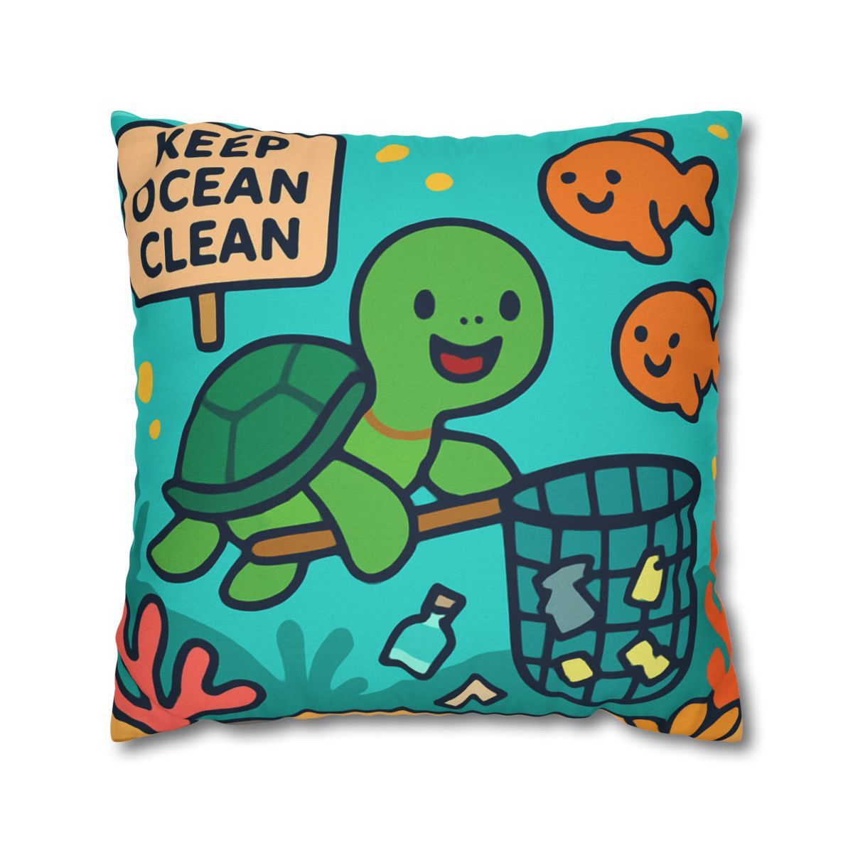 Coral Reef Clean Up Crew soft cotton pillow cases