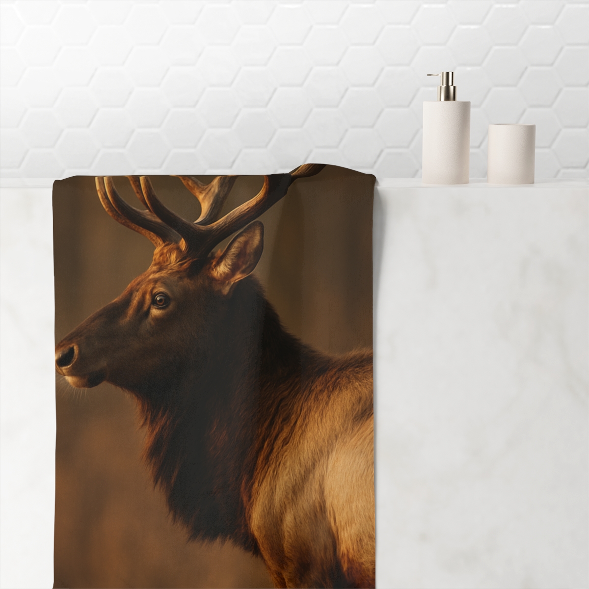Antler Crown Mountain Elk stylish beach towels