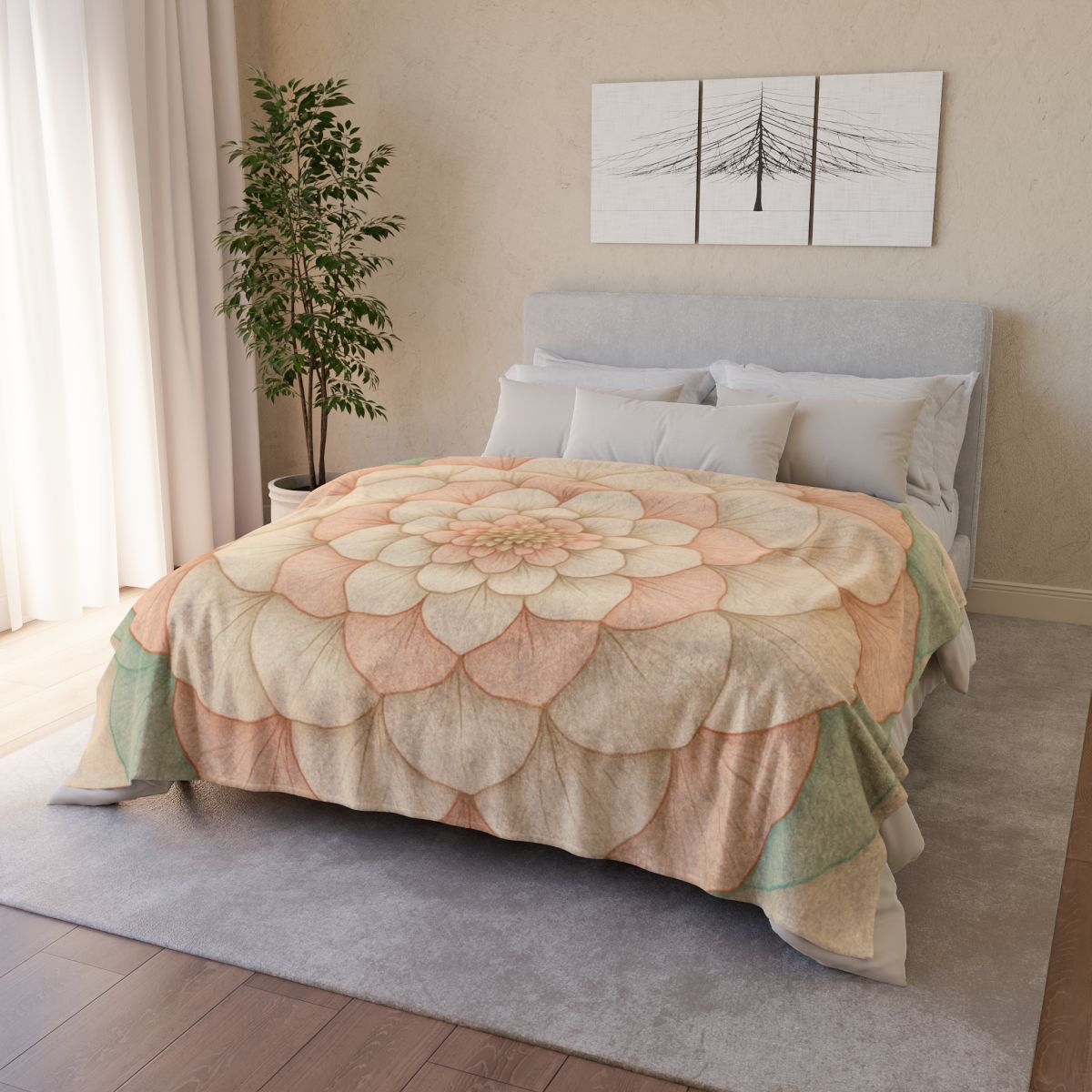 Petal Concentric Echoes decorative home blankets