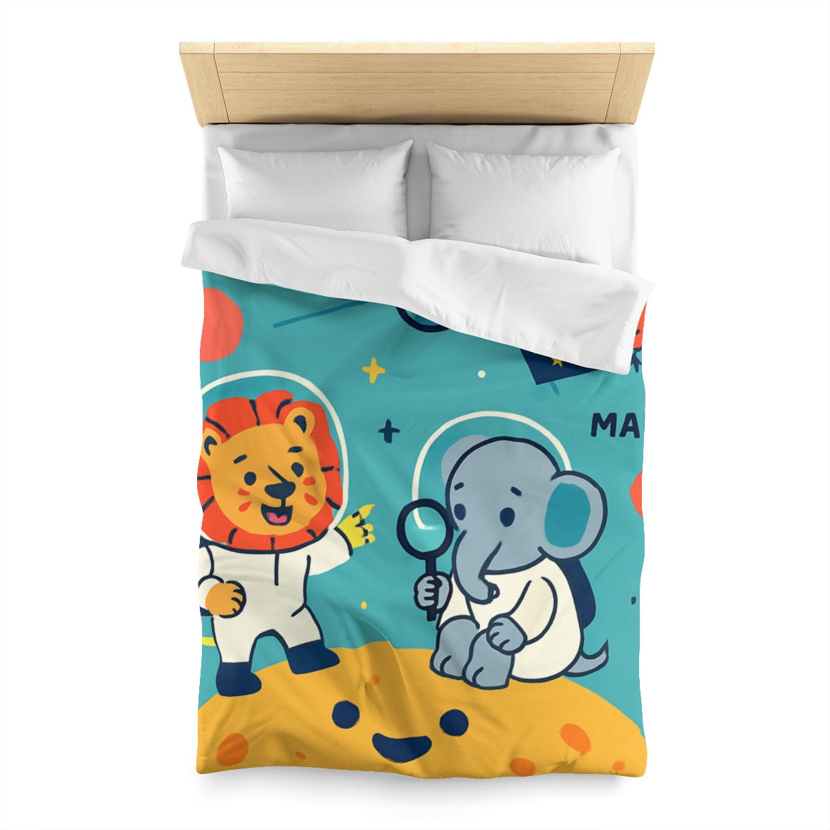 Starry Science Safari designer printed duvets
