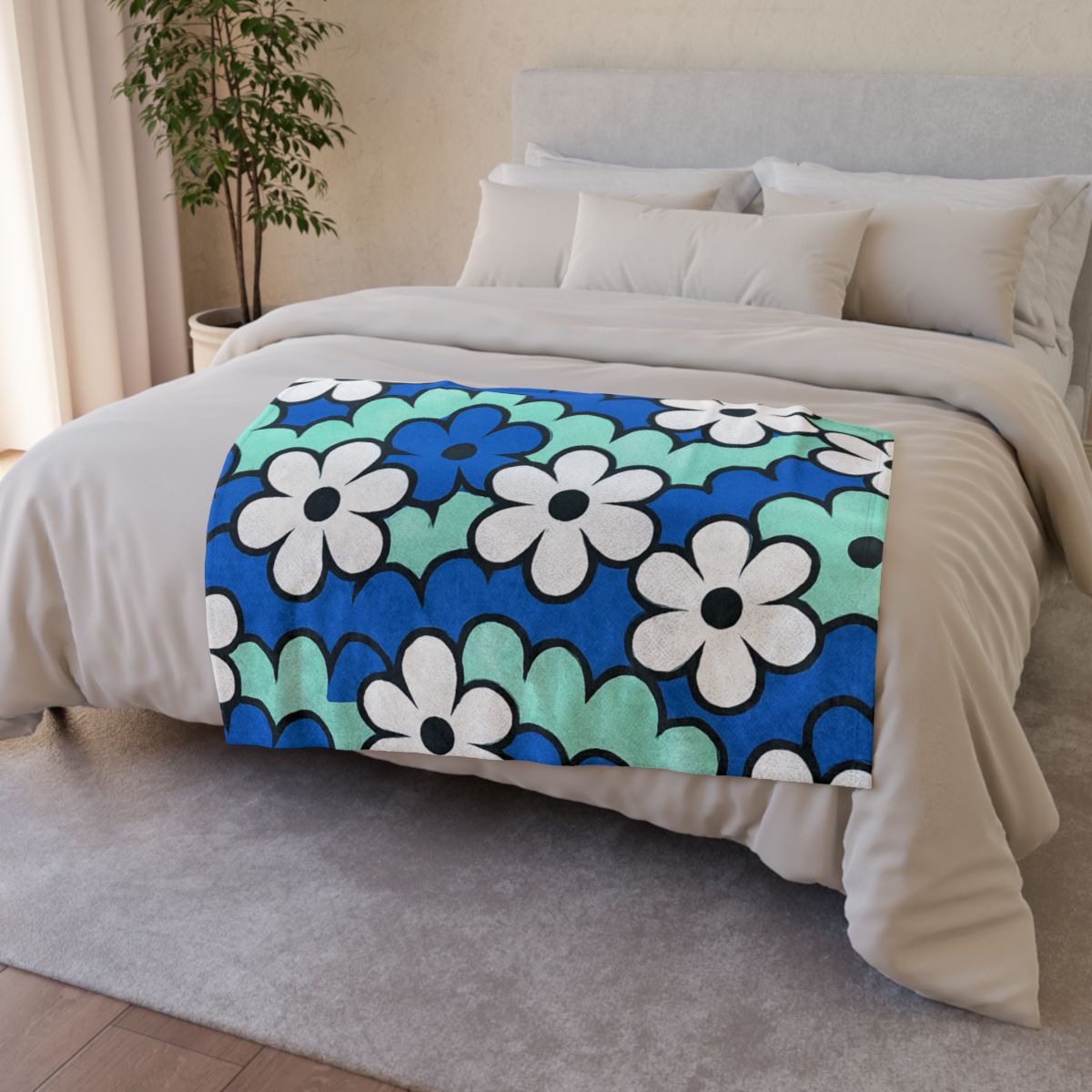 Blossom Wave Tessellation soft fleece blankets
