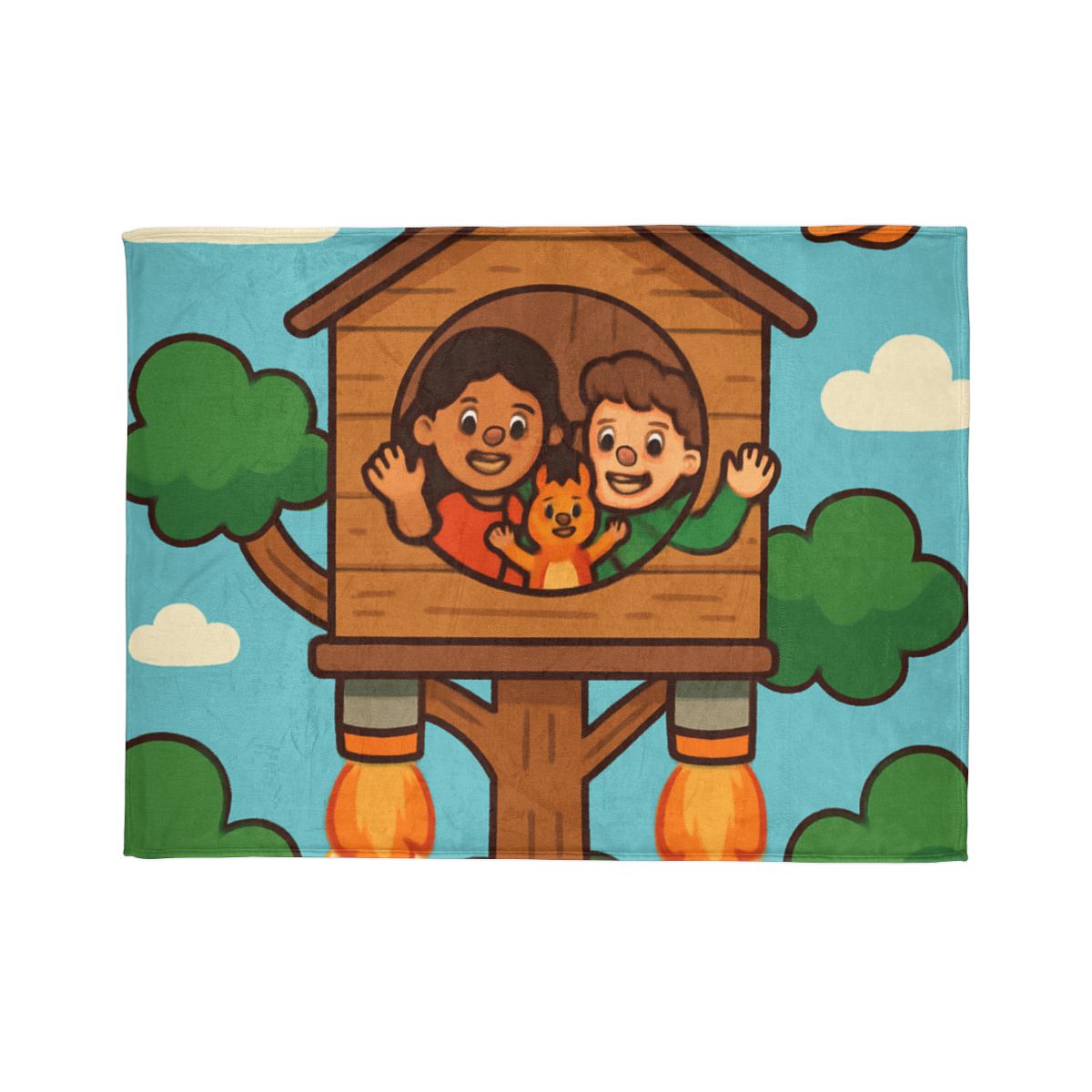 Rocket Powered Treehouse Forest unique gift blanketscustom blankets