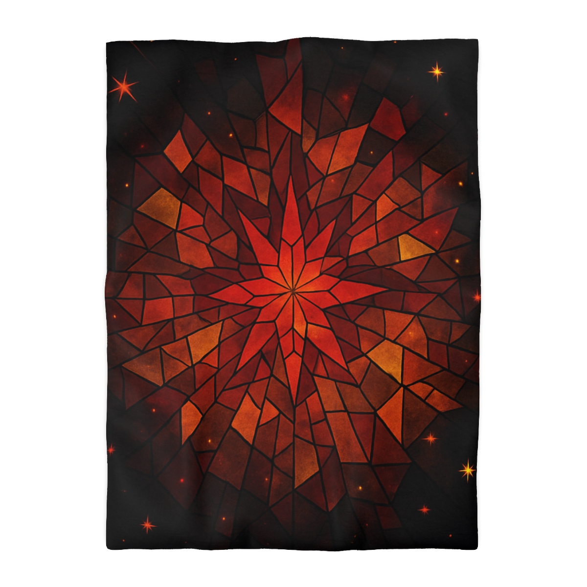 Crimson Starburst Mosaic unique patterned duvets