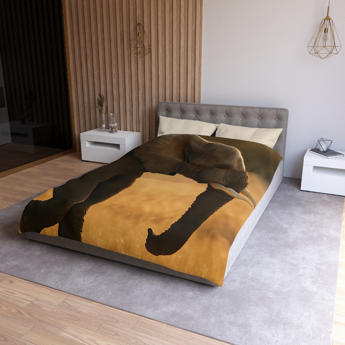 Gilded Horizon African Elephant unique patterned duvets
