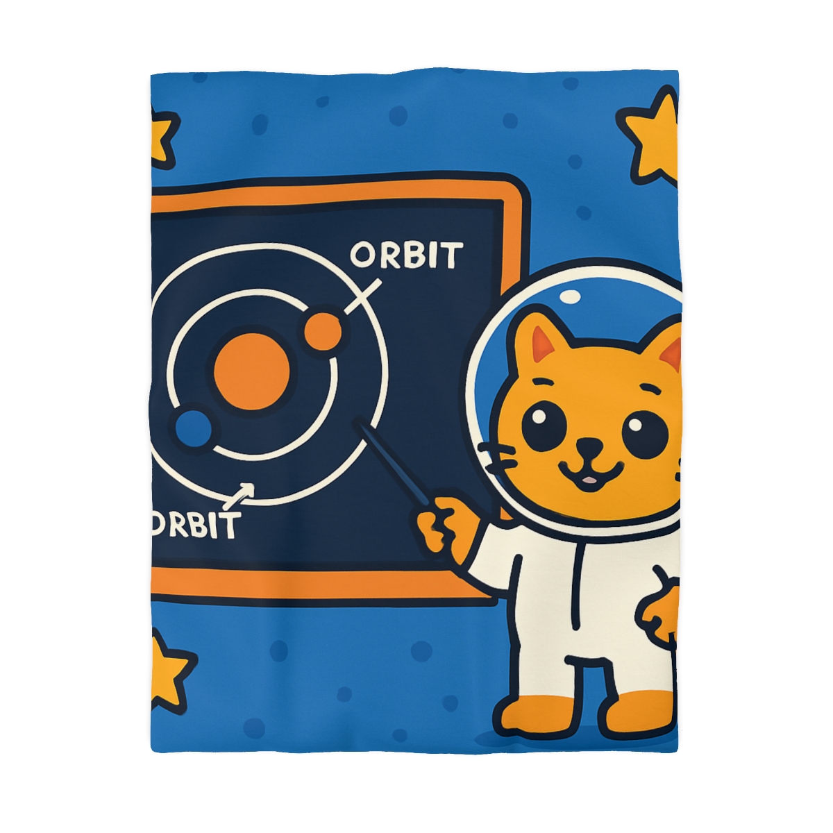 Comet Classroom Cat And The Orbit Chalkboard unique patterned duvets