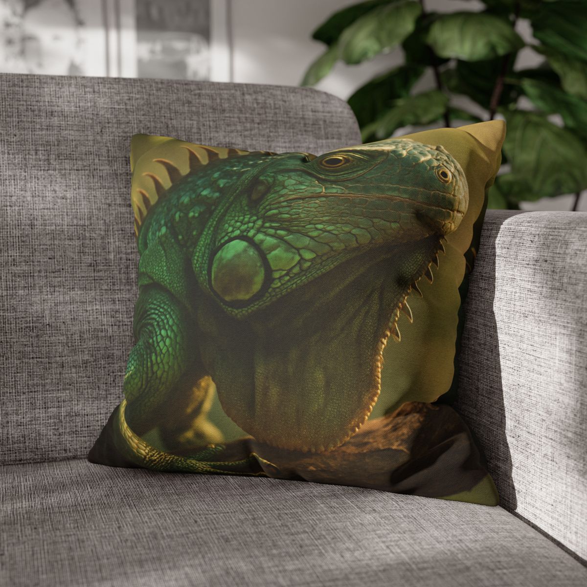 Sunlit Armor Green Iguana personalized pillow covers