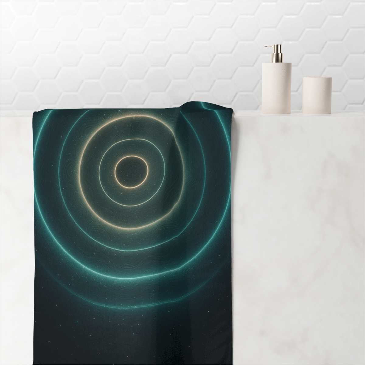 Celestial Harmonic Rings comfortable face towels