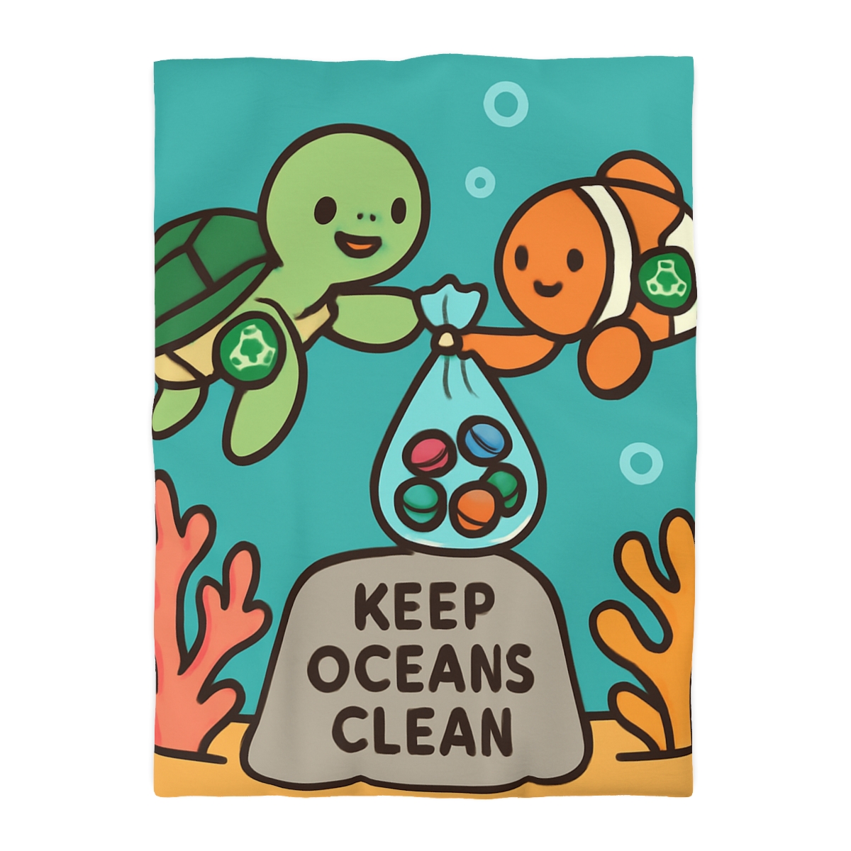 Coral Reef Cleanup Crew warm winter duvets