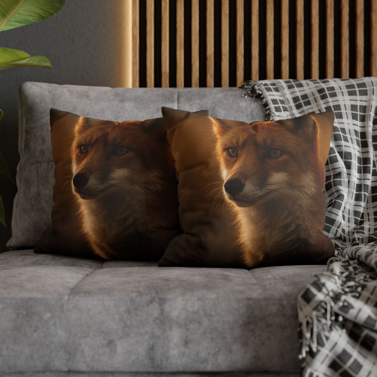 Crimson Whisper Red Fox comfortable bedding pillow covers