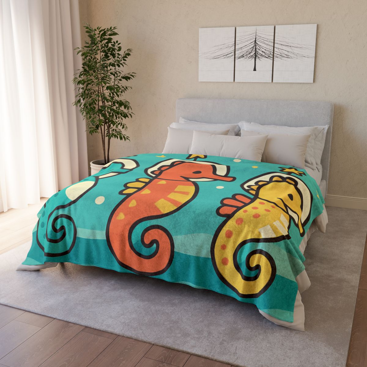 Starship Seahorse Parade unique gift blanketscustom blankets