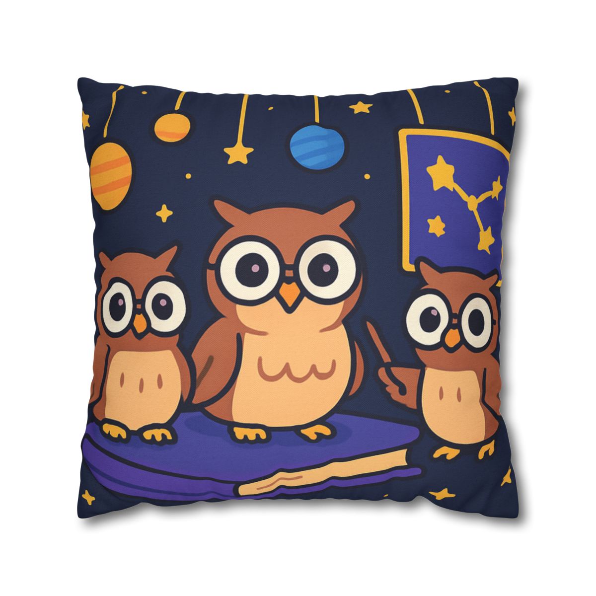 Galaxy Library Of The Wise Owls trendy patterned pillow cases