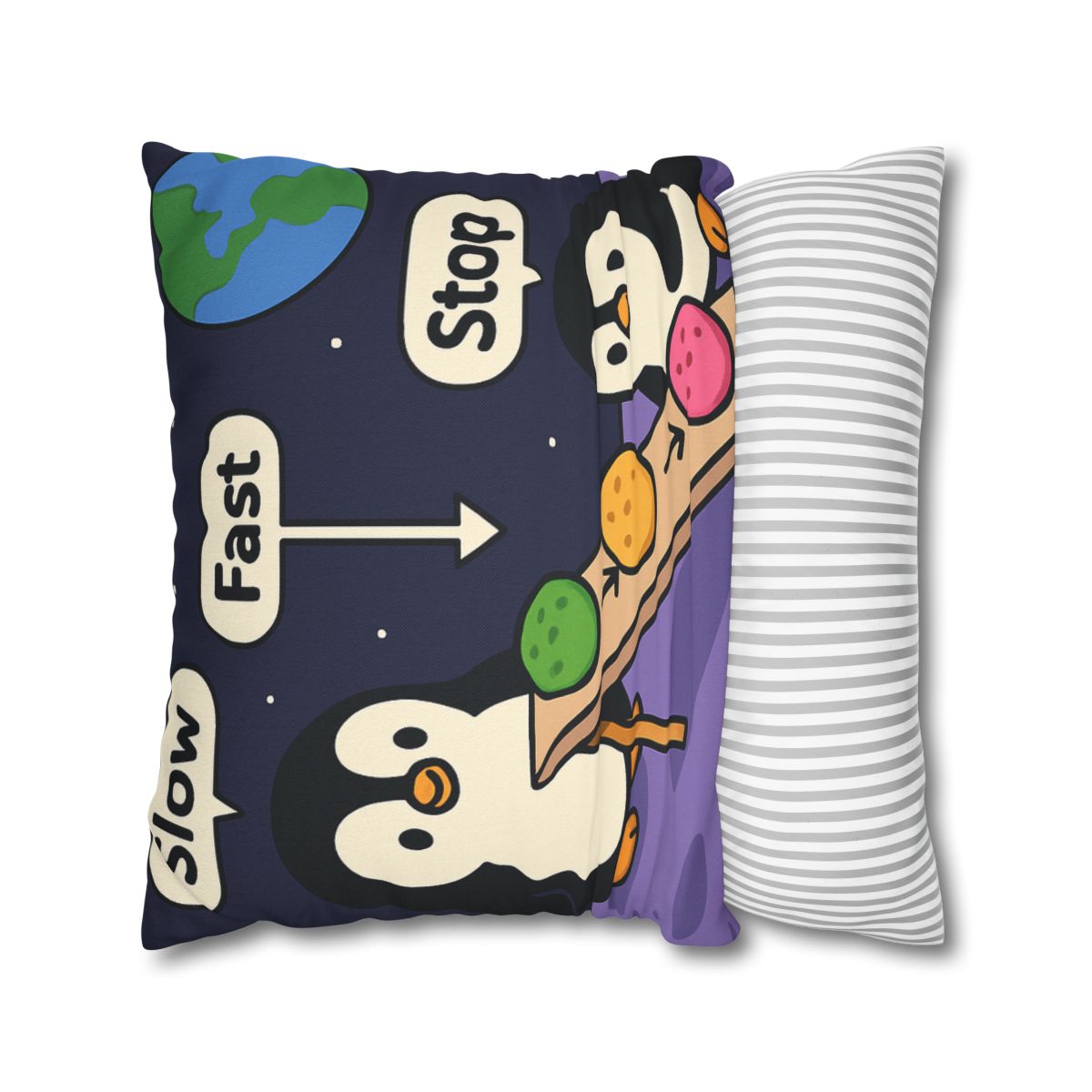 Moonlight Penguin Ice Cream Physics personalized pillow covers