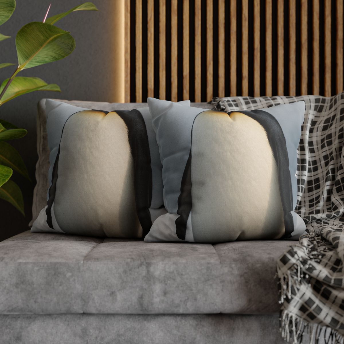 Frost Line Emperor Penguin designer print pillow cases