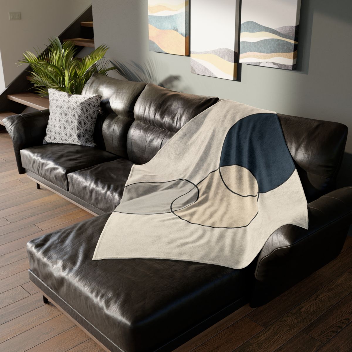 Staggered Trio Of Circles designer printed blankets