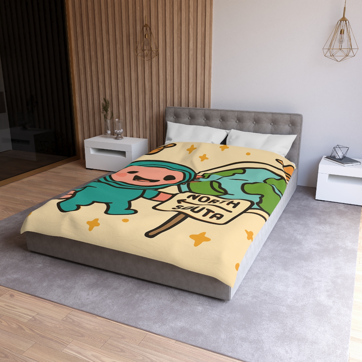 Luna The Axolotl Astronaut And The Bubble Planet Map stylish duvet covers