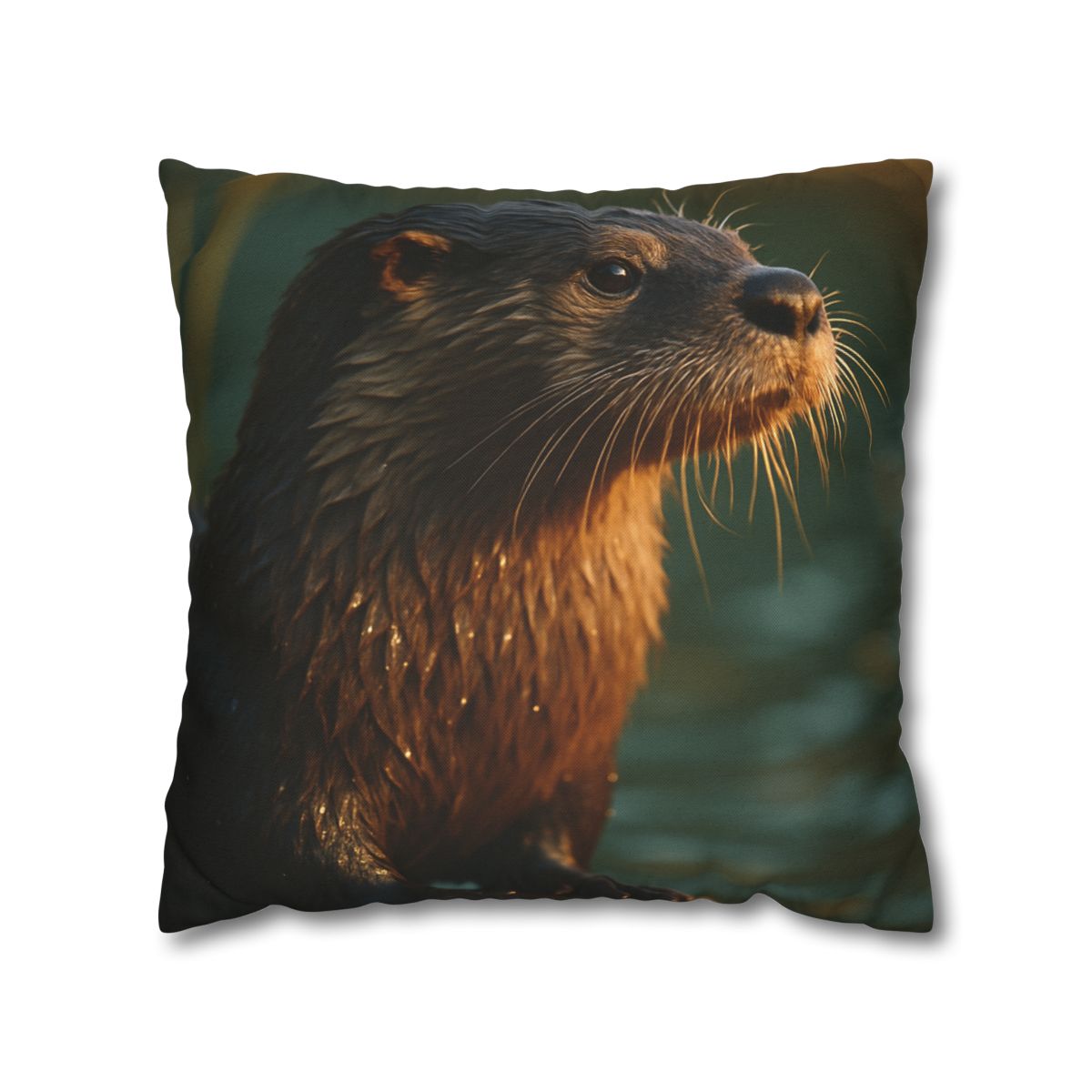 Glinting Stream River Otter soft cotton pillow cases