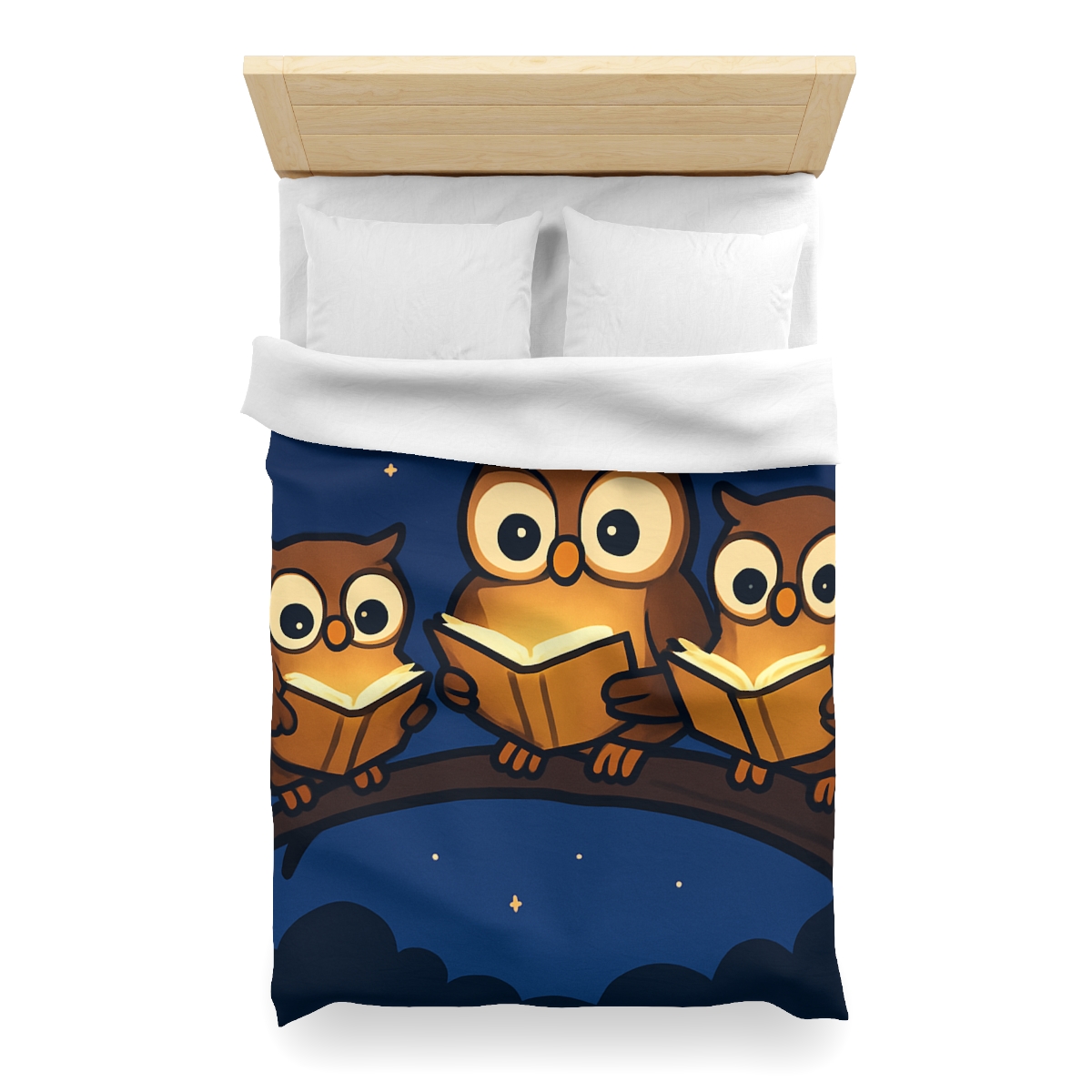Moonlight Library Of Owls personalized bedding duvets