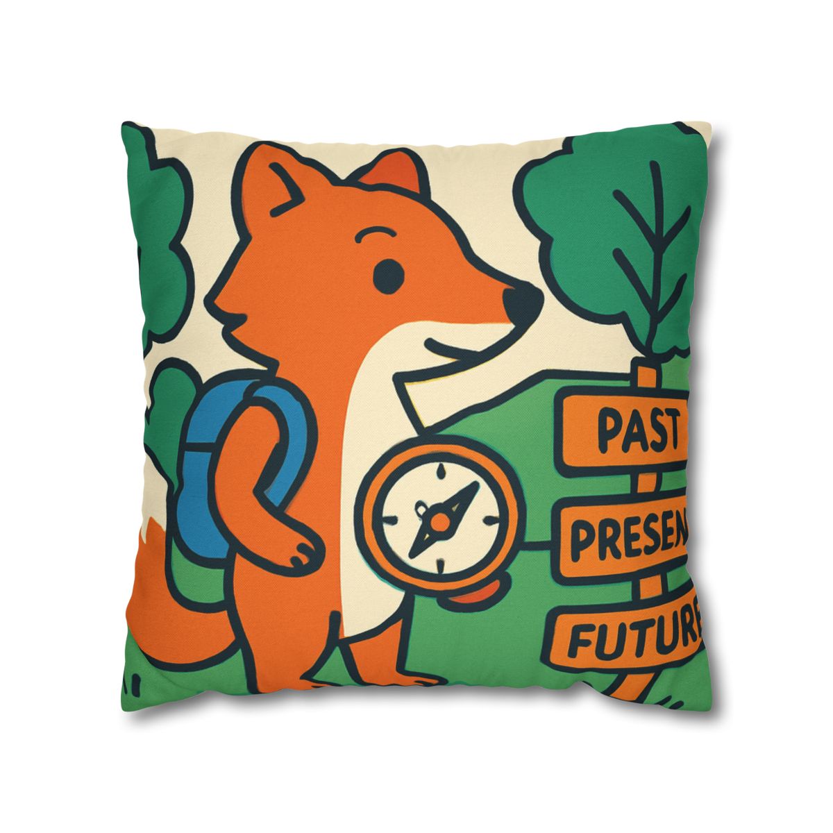 Time Traveling Forest Fox trendy patterned pillow cases