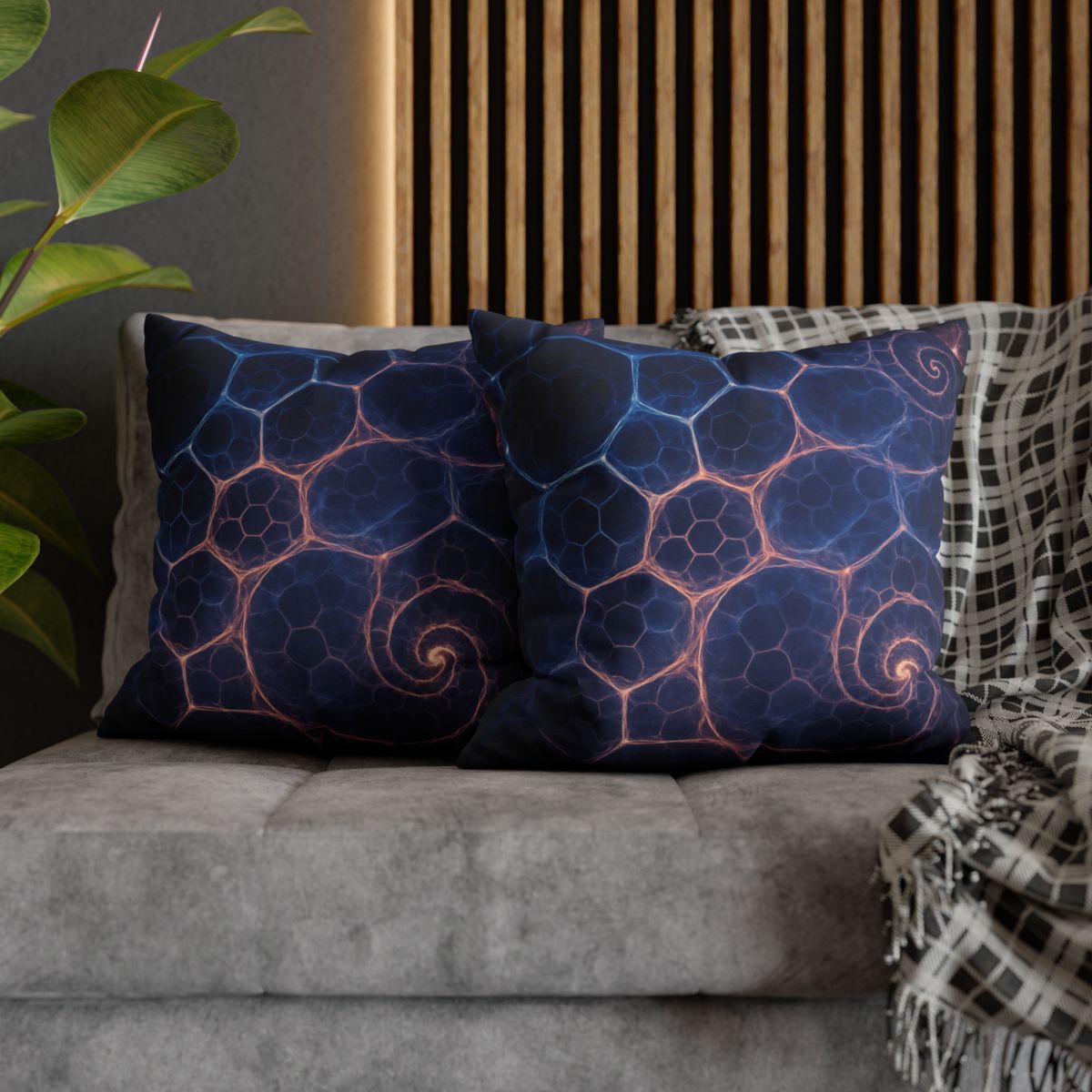 Fractal Nebula Lattice unique gift pillow cases